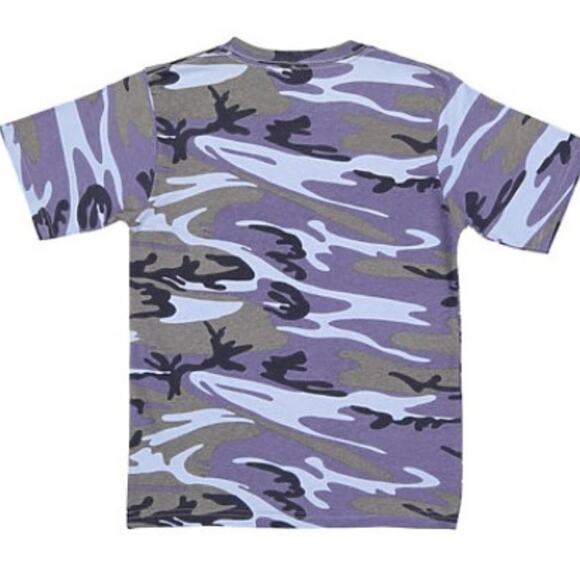 Code Five Youth Blue Woodland Camo Short Sleeve Tee Size Medium - Picture 2 of 3